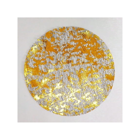 12 Pcs Black Gold Placemats Round Disposable Metallic Foil Doilies Glitter Mesh Table Mats For Thanksgiving Christmas New Year Dinner Party Holiday Celebration Decorations