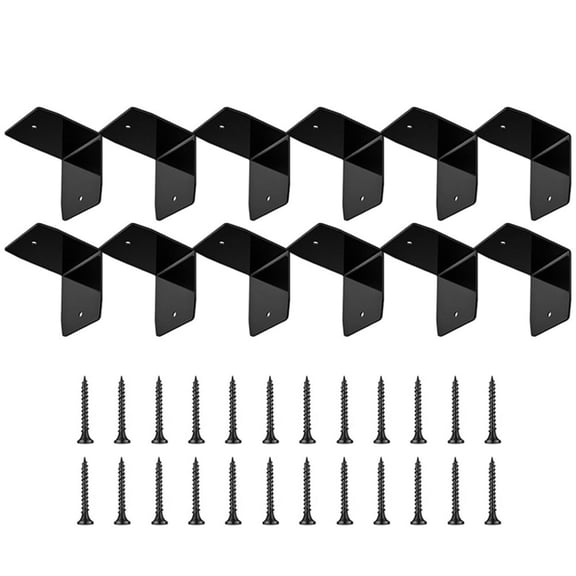 12 Pcs Black Pergola Rafter Clips Hurricane Clips Brackets Ties with Screws