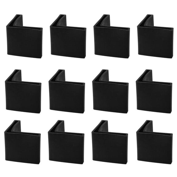 12 Pcs Black Plastic Angle Iron Foot L Shape Edge Leg Protector 40 x 40mm
