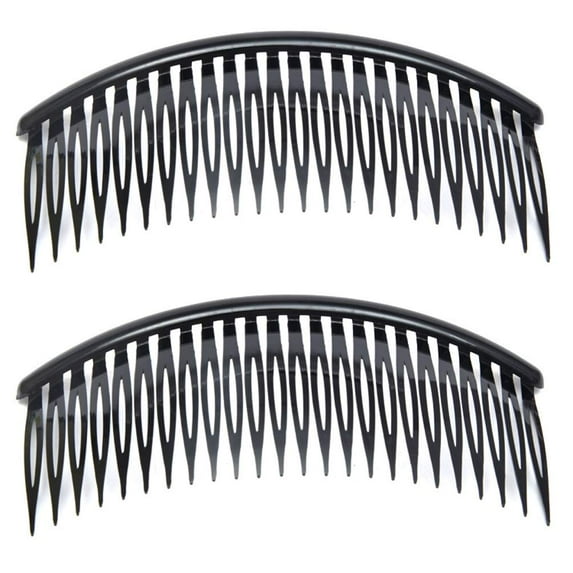 12 Pcs Black Plastic Side Hair Combs with 24 Teeth Hair Comb Clip DIY Hair Accessories for Women and Girls