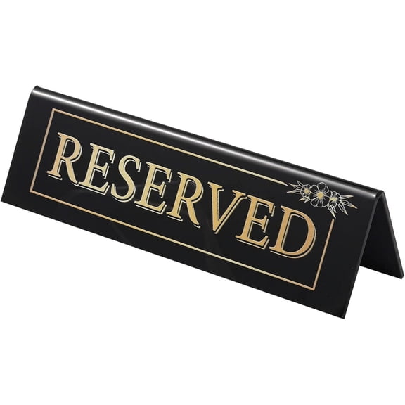 12 Pcs Black Reserved Table Signs 5.9x1.9 Inch Acrylic Reserved Table Signs Reserved Table Tent Sign Guest Reservation Table Seat Sign For Restaurant Wedding Seat Reservation DIY Making