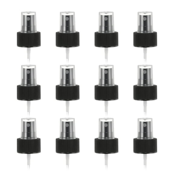 12 Pcs Black Spray Top, 28/410 Fine Mist Sprayer Reusable Replacement Spray Bottle Pump Plastic Top