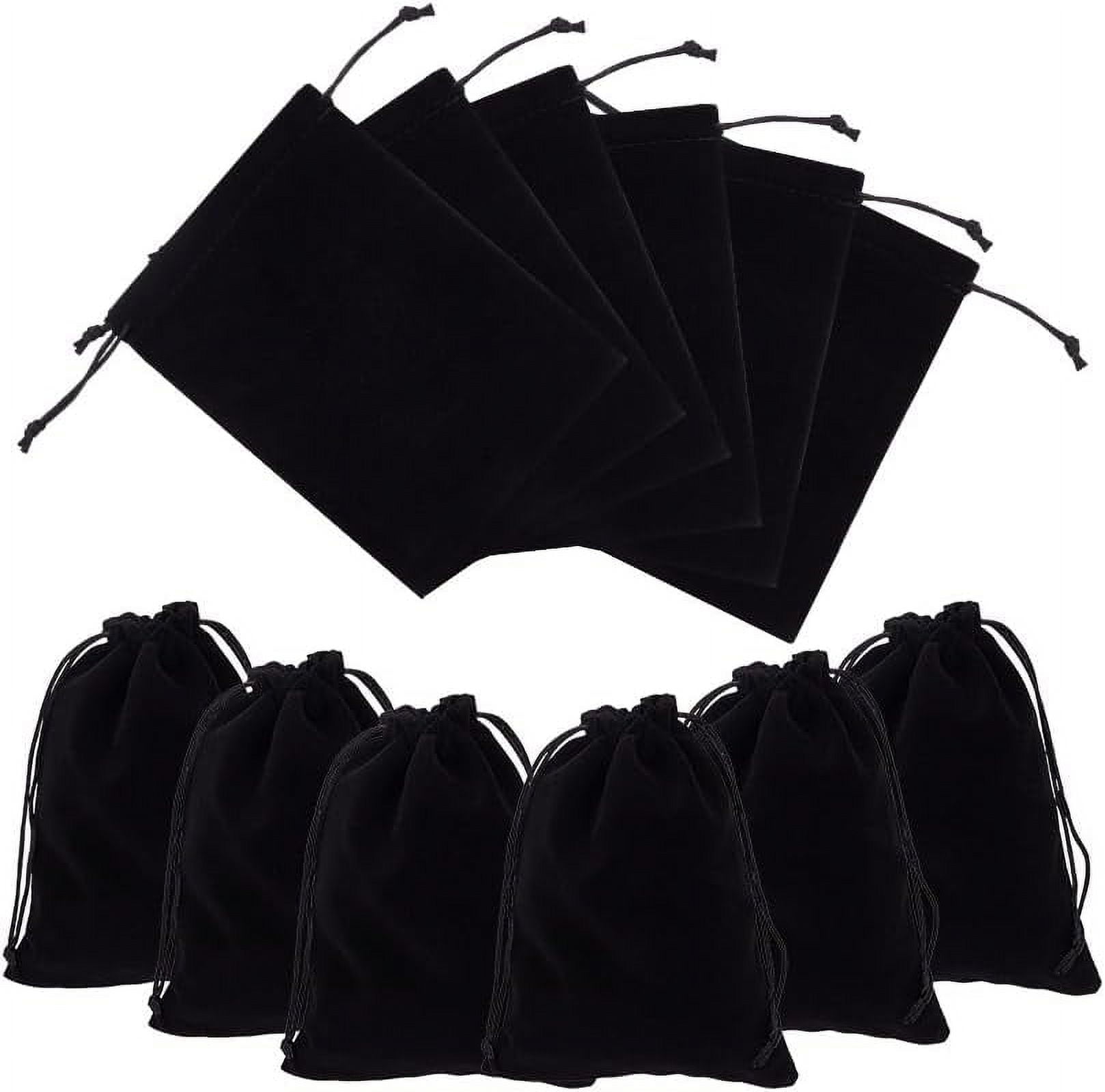 12 Pcs Black Velvet Drawstring Bags, Drawstring Jewelry Pouches 7x5 ...