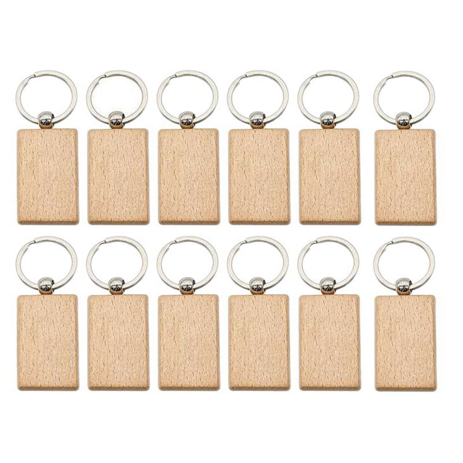 Blank Wood Key Chain Wood Keychain Key Rings Key Tags Wood Engraving Blanks  Rectangle Blank Key Chain Wood Blanks