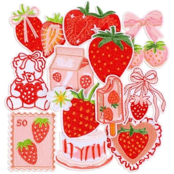 12 Pcs Boho Girly Iron On Patches Cute Decor Patches for Backpacks Embroidered Girls DIY Sew Applique Repair Patch Cute Preppy Sew on Patch for Pants Clothes Jeans Clothing Jeans Hats$$Art & Craft