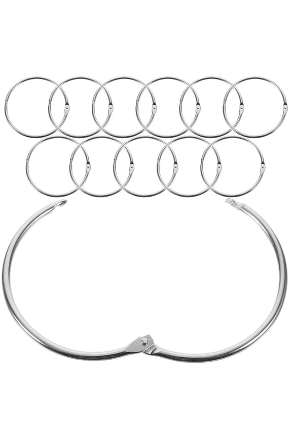 12 Pcs Book Binding Ring Key Clip Small Metal Rings Binder Office Supplies The Circle Hooks for Keychain
