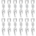 thumbnail image 1 of 12 Pcs Bracelet Extender Clasp Fold Over Necklace Extenders Bracelet Extension Crystal Rhinestone Extender Plated Extension Clasps for Bracelet Making Necklace Anklets (Silver), 1 of 5