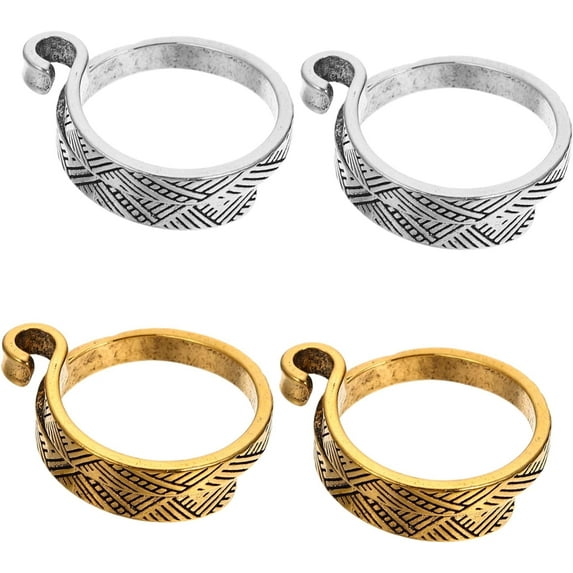 12 Pcs Braided Ring Retro Decor Vintage Ring Yarn Guide Finger Ring Finger Decor Stripe Tension Ring