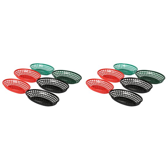 12 Pcs Bread Basket Veggie Tray Plastic Storage Vegetable Boat Shape Fruit Trays Fry Serving