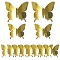 thumbnail image 1 of 12 Pcs Butterfly Wall Decor,Removable Stickers Wall Decor,3D Butterfly Wall Decal Room Decor,3D Butterfly Wall Stickers,for Room, Door, Window, Wedding, Bathroom, Birthday Decoration,Gold, 1 of 7