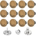 thumbnail image 1 of 12 Pcs Button for Sewing Metal Jeans,17 mm No-Sew Nailess Removable Metal Jeans Buttons, 1 of 6