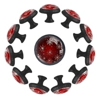 12 Pcs Cabinet Knobs Christmas Snowflake Seamless Pattern, Round Crystal Glass Drawer Dresser Wardrobe Handles Pulls Door Cupboard Hardware Knob with Screws for Home Kitchen