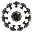 thumbnail image 1 of 12 Pcs Cabinet Knobs Letter M with Colorful Butterflies Black Background, Round Crystal Glass Drawer Dresser Wardrobe Handles Pulls Door Cupboard Hardware Knob with Screws for Home Kitchen, 1 of 1