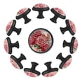 thumbnail image 1 of 12 Pcs Cabinet Knobs Pink Rose Pattern, Round Crystal Glass Drawer Dresser Wardrobe Handles Pulls Door Cupboard Hardware Knob with Screws for Home Kitchen, 1 of 6