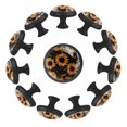 12 Pcs Knobs Sunflowers Pattern, Round Crystal Glass Drawer