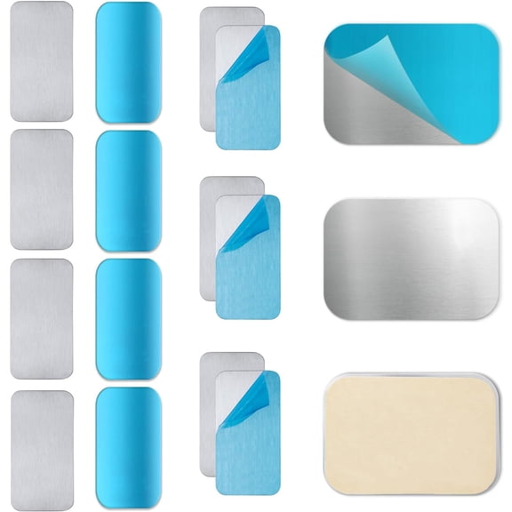 12 Pcs Under Cabinet Light Magnetic Strip,Metal Adhesive Strips for Magnetic Under Cabinet Lights,Adhesive Metal Plate for Magnets,Replacement Magnetic Strips with Adhesive Backing for Cabinet Lights