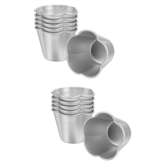 CIMAXIC Cimaxic Silver Heat-Resistant Egg Tart Molds for Baking Pudding