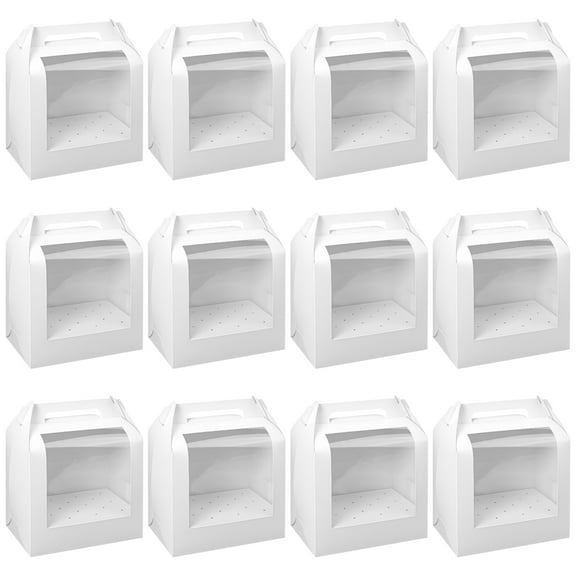 12 Pcs Cake Pop Boxes, 18 Holes Cake Pop Holders with Handles, White Cardboard Packaging for Cupcakes, and Small Treats, Ideal for Parties, Events, and Presents