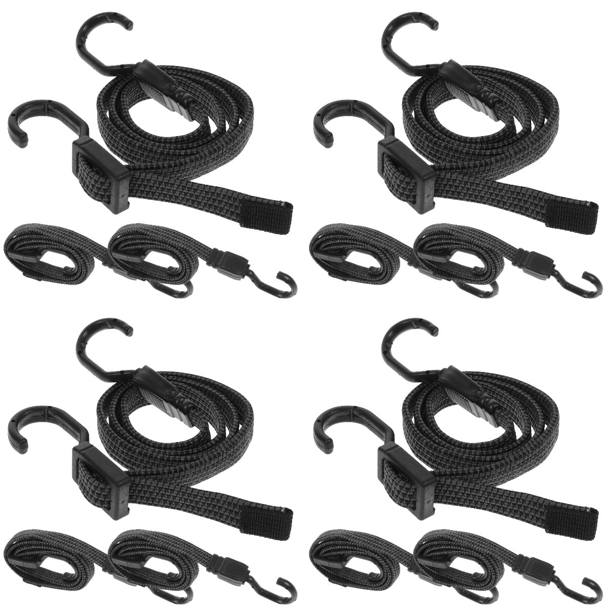 12 Pack Small Bungee Cords 11 Inch - White Elastic Straps With Hooks For Outdoor Use