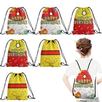 12 Pcs Cartoon Candy Drawstring Bag Drawstring Goodie Favor Bags for Boys and Girls Pok é mon Birthday Party Decorations 27x34cm
