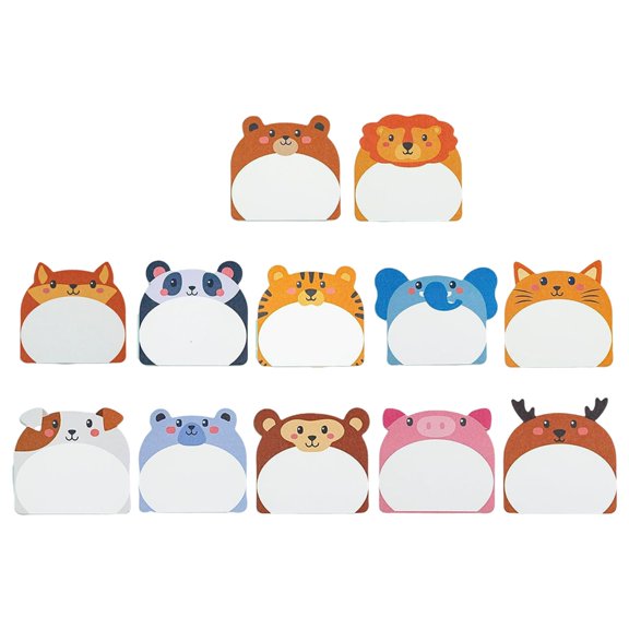 12 Pcs Cartoon Sticking Note Adhesive Memos Pads Note Pad for Student