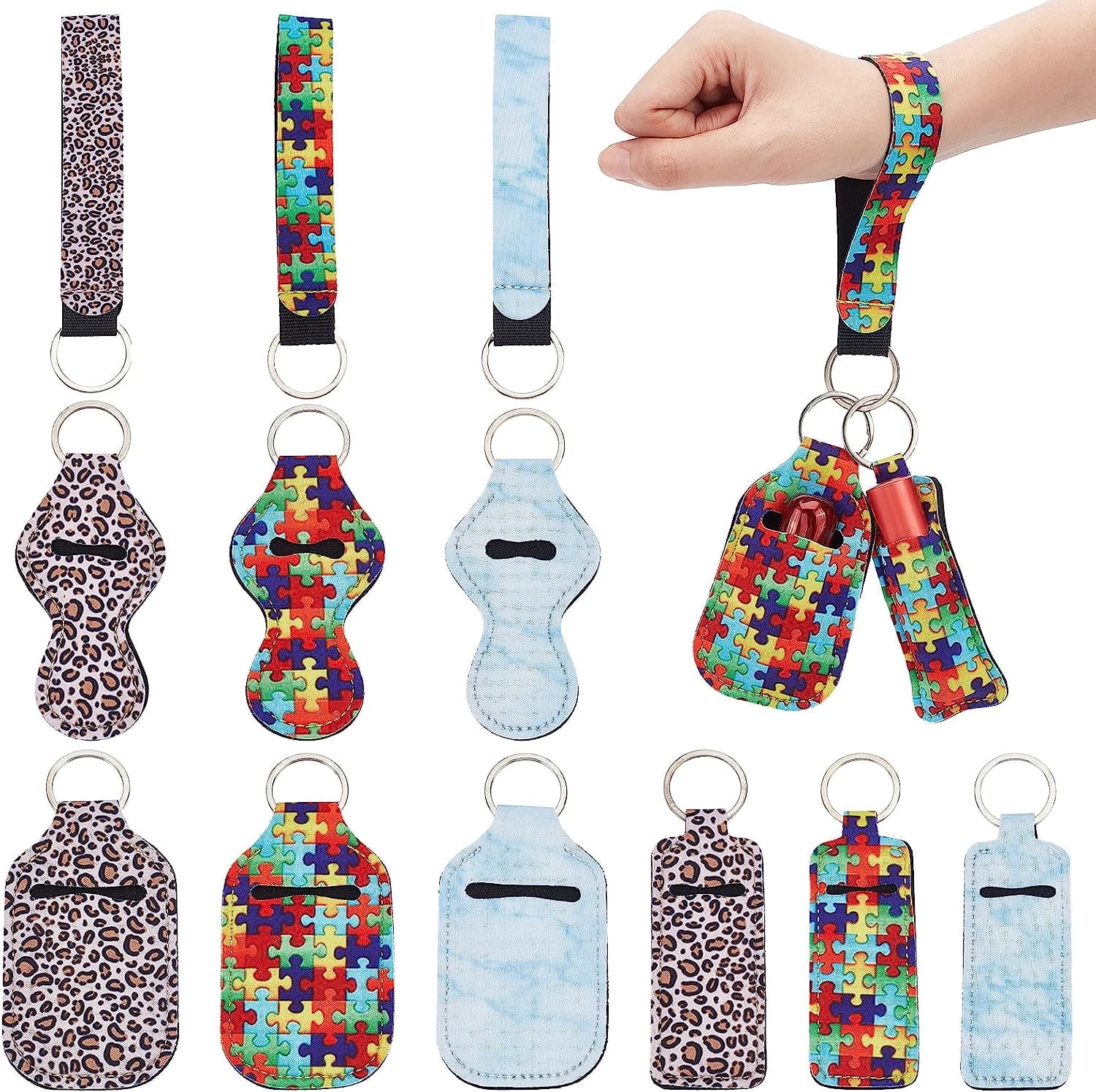 thumbnail image 2 of Sublimation Chapstick Holder Blanks Bulk Blank Neoprene Lipstick Holder Keychain Travel For Women DIY Key Ring 2 of 14