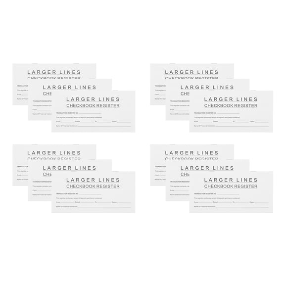 12 Pcs Check Book Registers for Personal Checkbook Guest Sticker Large Size White