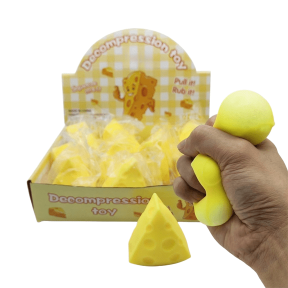 12 Pcs Cheese Squishy Fidget Toys for Kids Adults Stress Balls Squeeze Stress Ball Sensory Fidget Toys Stress Relief Gifts Party Favors Easter Basket Stuffers Autism ADHD Autistic Children Focus Toys