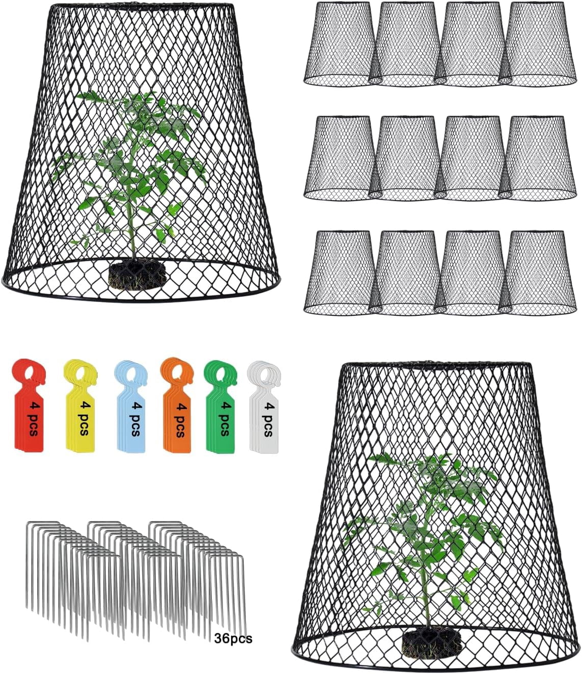 12 Pcs Chicken Wire Cloche Plant Covers, 9 inch Metal Plant Protectors from Animals, Heavy-Duty Garden Netting to Keep Rabbits, Squirrels, Birds & Other Small Animals Out