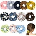 thumbnail image 1 of 12 Pcs Chiffon Flower Hair Scrunchies Elastic Hair Bands Bobbles Ponytail Holder Hairbands Hair Ties for Women and Girls, 1 of 6
