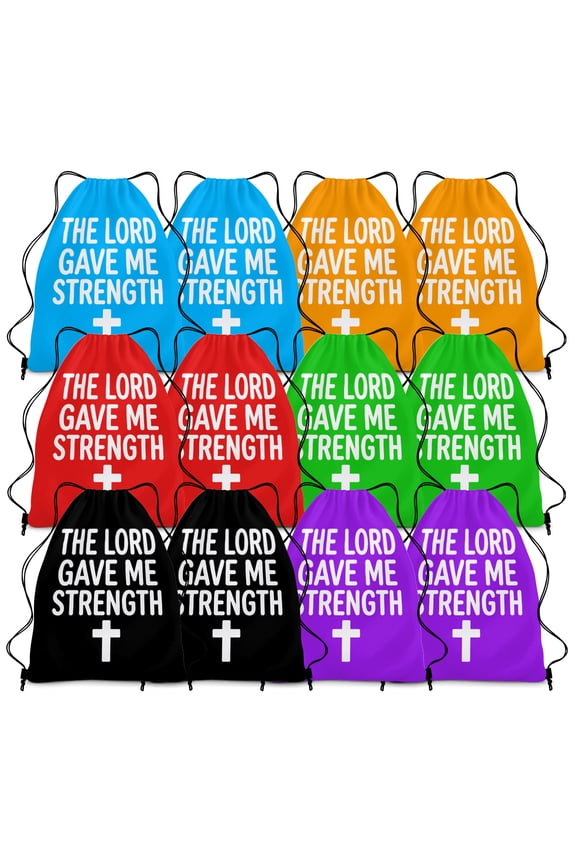 12 Pcs Christian Gifts Drawstring Backpack Bulk Bible Verse Bags Church Supplies String Backpack Cinch Bag Inspirational Religious Jesus Stuff