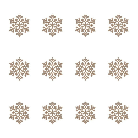 12 Pcs Christmas Decorations Plastic Snowflake Ornaments for Winter Christmas Tree Decorations
