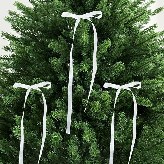 12 Pcs Christmas Decrations Christmas Bow Fine Silk Ribbon Christmas Tree Pendant Festive Ambiance Decoration Pendant Christmas Ornaments DIY Gift Wedding Birthday Party Decor