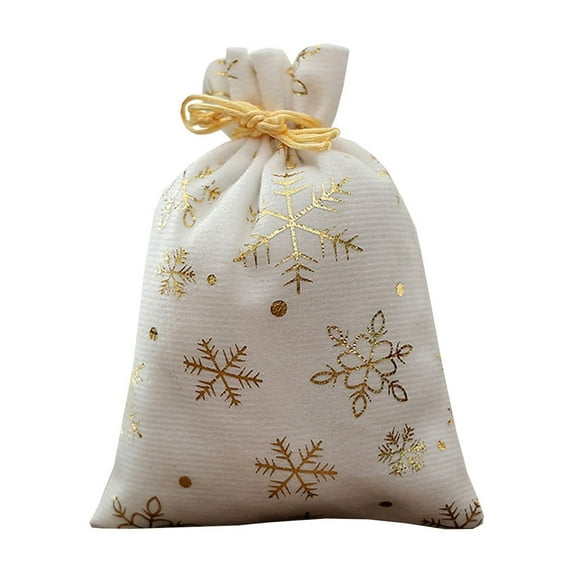 12 Pcs Christmas Drawstring Bags Bulk Velvet Xmas Snowflake Drawstring Cloth Gift Bags 4.7 x 3.9 Inch Gift Wrapping Storage Sack for Party Favor Wrapping Bag For Gifts, Candy, Treat Party Supplies