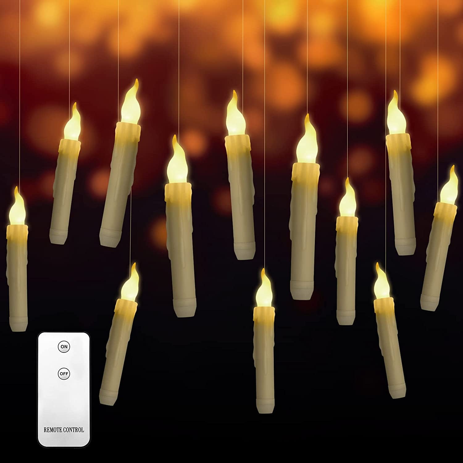 12 Pcs Christmas Floating Candles Remote Control LED Flameless
