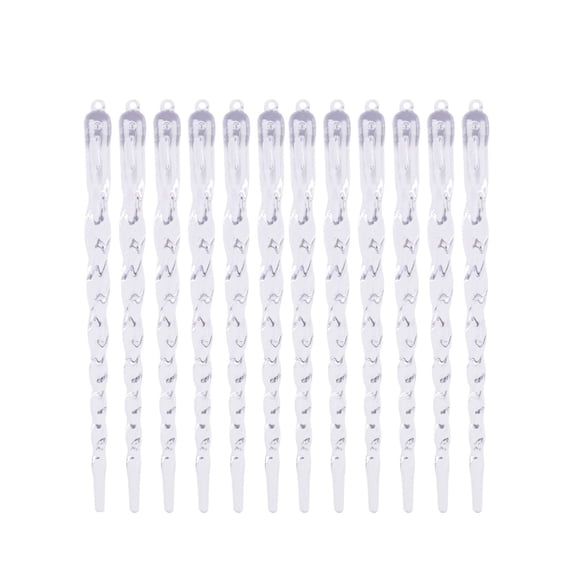 12 Pcs Christmas Icicle Ornaments, Clear Shatterproof Plastic Hanging Icicles for Holiday Xmas New Year Home Decor