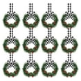 thumbnail image 1 of 12 Pcs Christmas Kitchen Cabinet Wreaths with Ribbon 5.12 inch Mini Christmas Wreath Small Kitchen Wreath Greenery Wreath for Window Door, 1 of 8