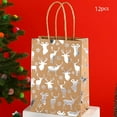 thumbnail image 1 of 12 Pcs Christmas Kraft Paper Bag Bronzing Gift Bags Silver Foil Gift Treat Goodie Bag with Handle for Holiday New Year Party Packaging Decor, 1 of 6