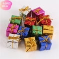 thumbnail image 1 of 12 Pcs Christmas Shiny Mini Boxes Ornaments 3.15inch Assorted Colors Metallic Foil Wrapped Ornaments Decoration Boxes for Christmas Tree Hanging Decorations, 1 of 9