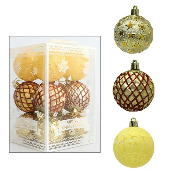12 Pcs Christmas Tree Balls Ornaments, 2.36"/3.15" Shatterproof Plastic Decorative Baubles for Xmas Tree Decor Holiday Party Wedding Decoration