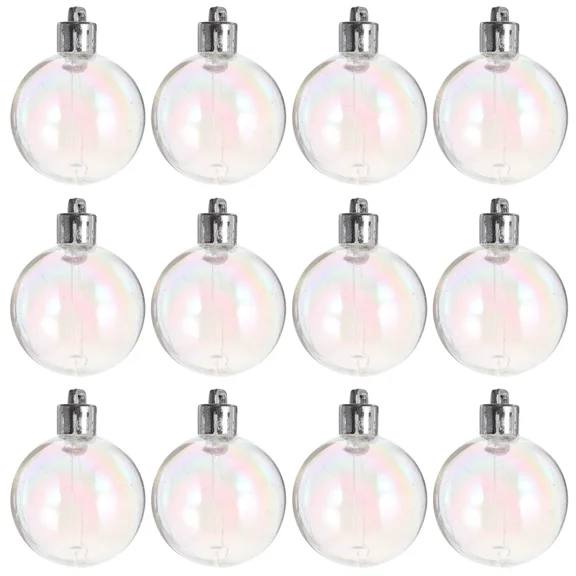 12 Pcs Christmas Tree Baubles Holiday Crafts Pearl Bubble Ball Ornaments Balls