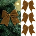 thumbnail image 1 of 12 Pcs Christmas Velvet Bows 6 Inch Rustic Wreath Gift Bows Vintage Xmas Velvet Ribbon Bow Ornaments for Christmas Farmhouse Tree Garland DIY Craft Wrapping Decorative(Brown), 1 of 14