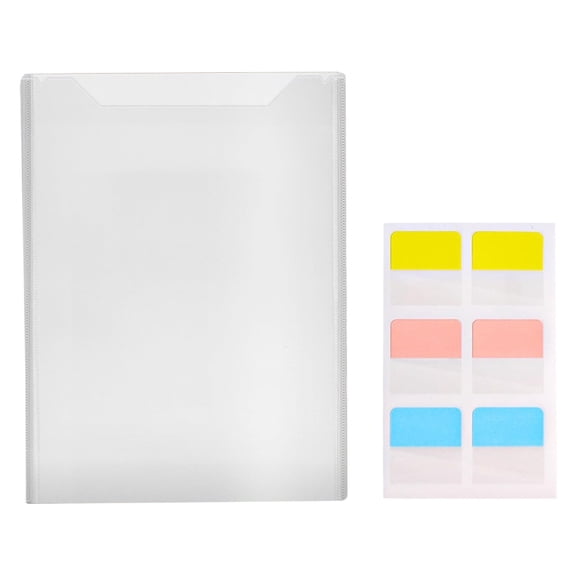 12 Pcs Clear Document Folder with 60 Sheets Sticky Notes, Clear Plastic Folders, File Bags Insert Sleeves Page Sheet, 9x12 inch