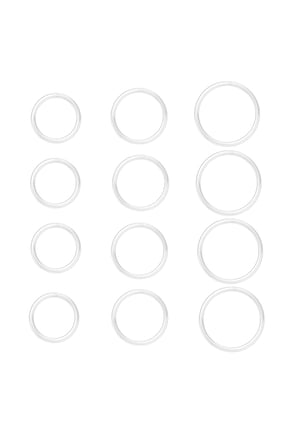 12 Pcs Clear Nose Rings, 18G Bioflex Septum Rings, Clear Piercing Retainers for Surgery, 8/10/12mm, Body Piercing Jewelry for Women Girls Men, Lip Cartilage Tragus