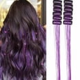 thumbnail image 1 of 12 Pcs Clip In Glitter Hair Extensions, 52cm 12 Pack Glitter Tinsel Hair Extensions with Clips for Women Girls Party Festival Costume Decor, 12 Pack, Clearance Deep Purple, 1 of 9