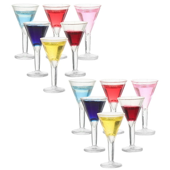 12 Pcs Cocktail Glass Toy Mini Wine Goblet Landscape Miniature Food Play Props Decor Glasses