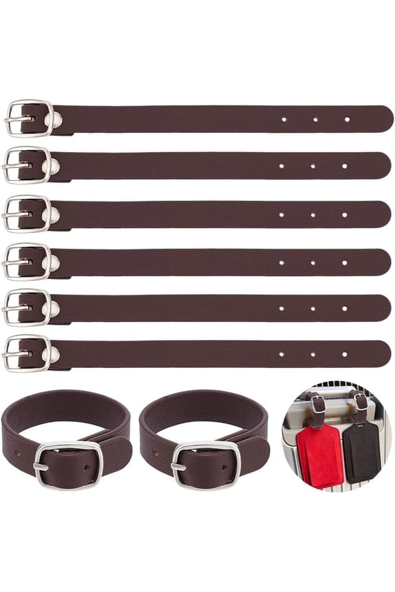 12 Pcs Coconut Brown Kilt Extender Buckle Straps Leather Cuff Belt Buckles 7.6x0.45 Inch PU Imitation Leather Luggage Straps Suitcase Belts for Tight Fitting Kilts Men's Kilts Straps for DIY