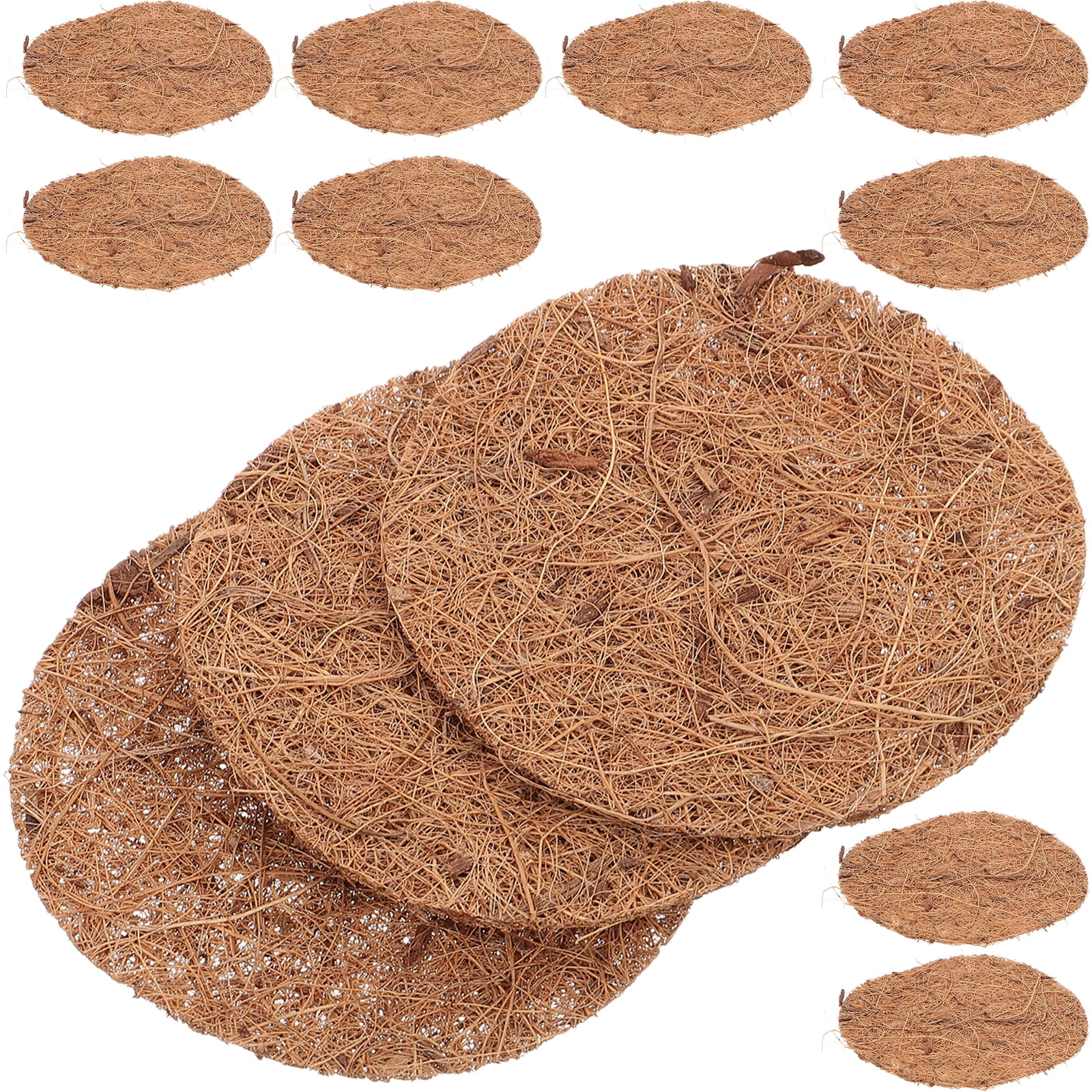 12 Pcs Coconut Palm Mat Flower Basket Liners Plant Pots for Plants Coir