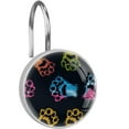 12 Pcs Colorful Cat Paw Dog Paws Rustproof Shower Curtain Hooks, Modern