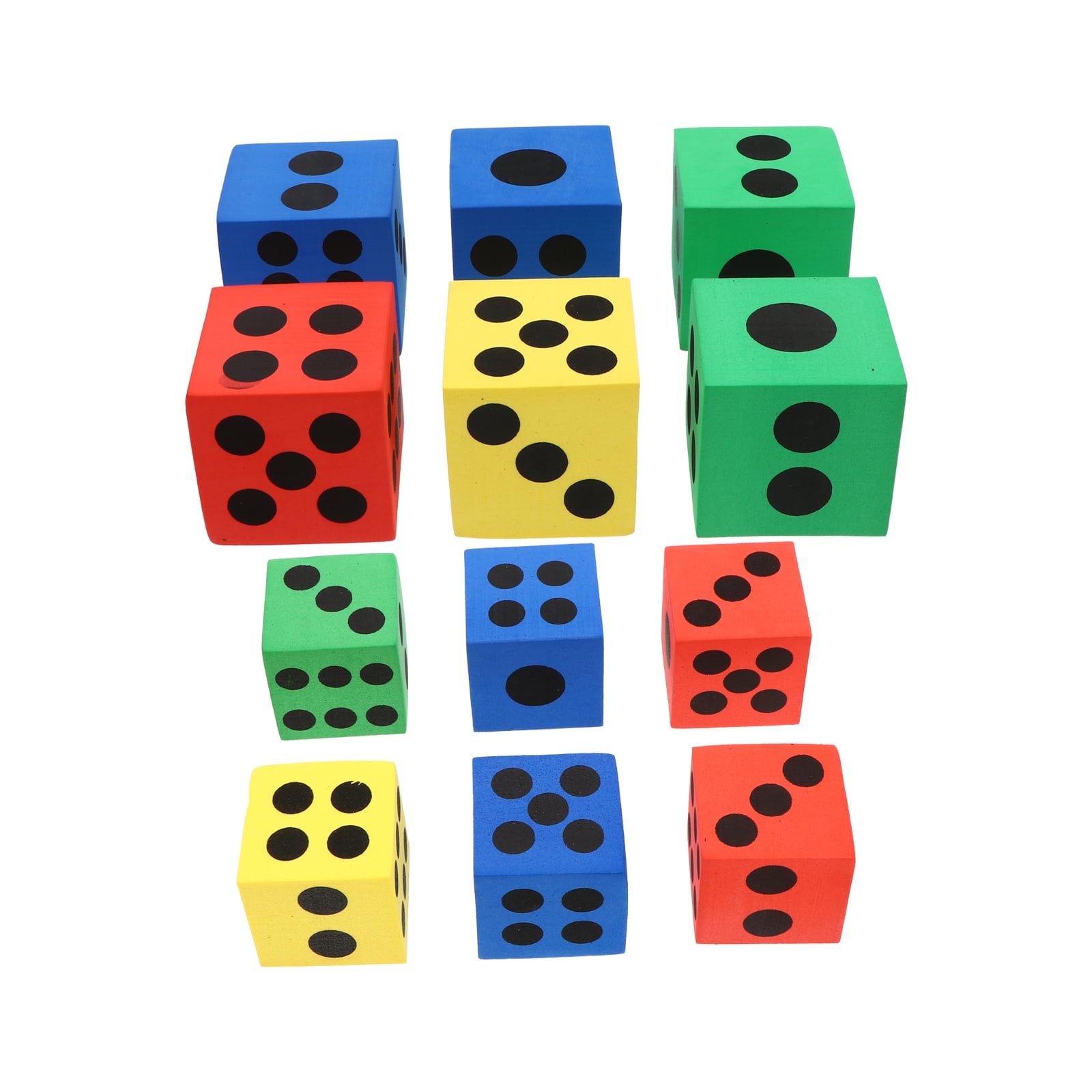 12 Pcs Colorful Dice with Dots Home Bar EVA Game Dice(Random Color ...